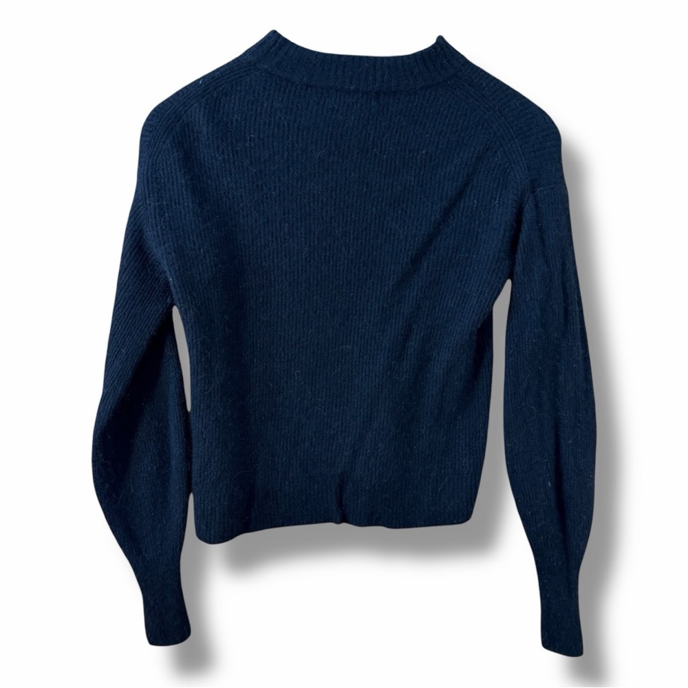 Quince Baby Alpaca Wool Crewneck Sweater Black Semi-Cropped Ribbed Small - Picture 3 of 5